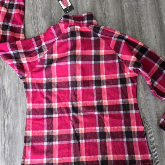 Eddie Bauer Ultrasoft Fleece ¼-Zip – Women’s Large – Dark Berry Plaid - Picture 6 of 9